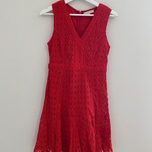 Anthropologie San & Soni Red Lace Dress